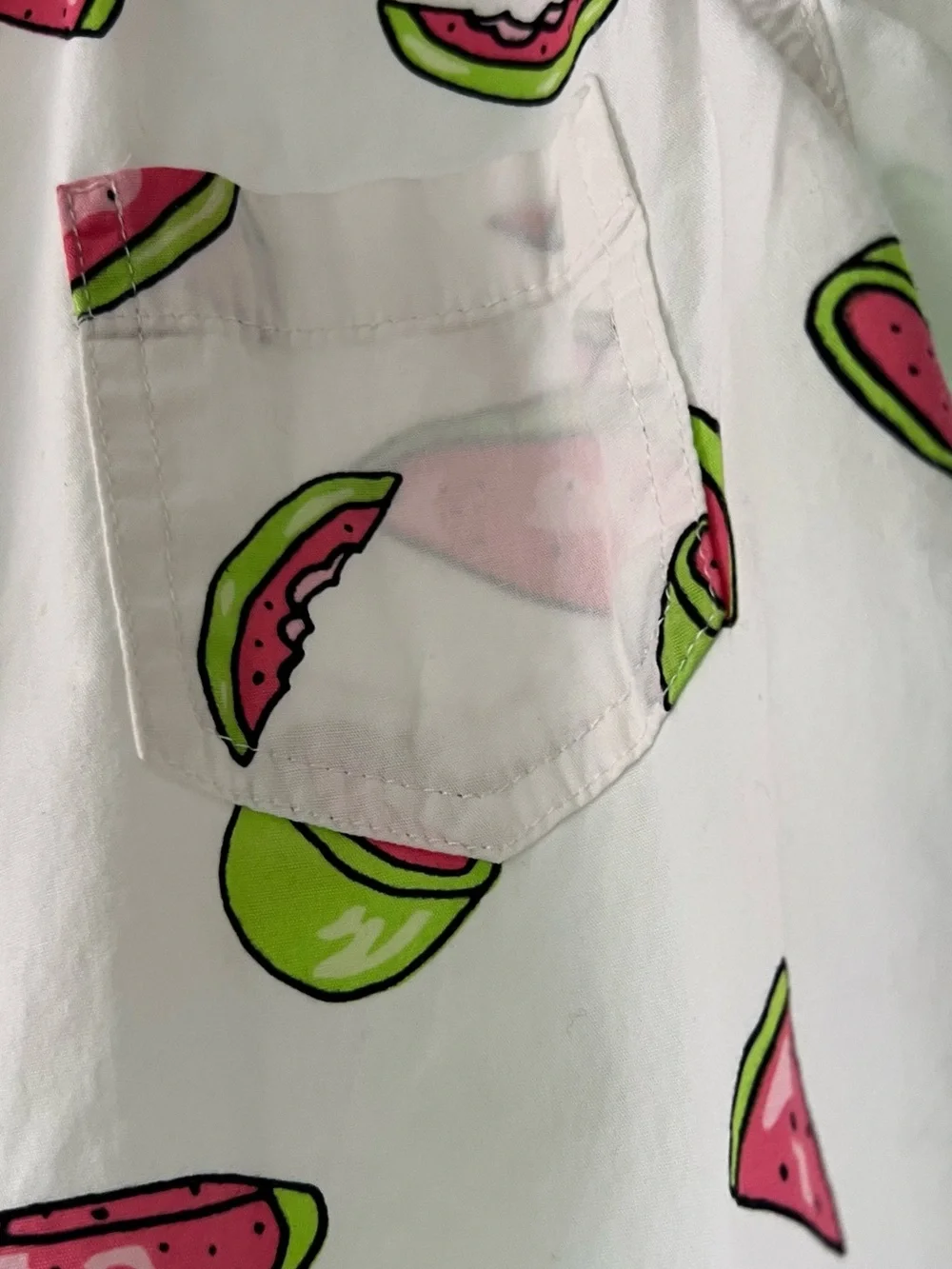Arizona jeans co button down boys shirt  White with pink watermelon 🍉 slices and